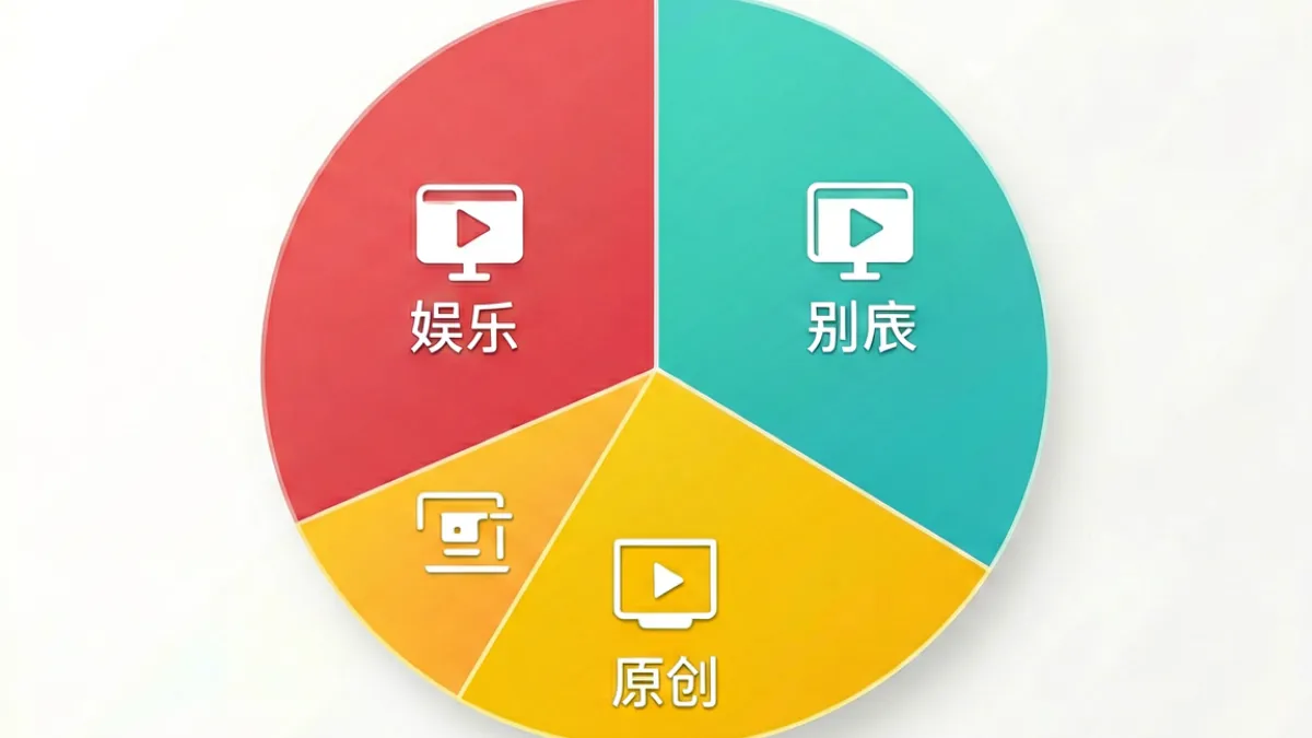 91传媒内容分类结构示意图，展示短视频、系列专题与创作者原创三大板块的内容占比与代表性内容形态