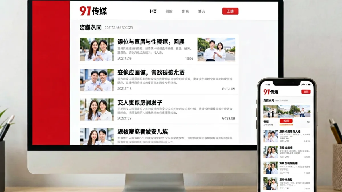 91传媒平台最新内容上线公告的资讯展示页面，屏幕上显示多条最新动态条目